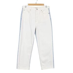 Everlane Hidden Button Fly Two Tone Rigid Straight Leg Denim Jean 30R NWOT